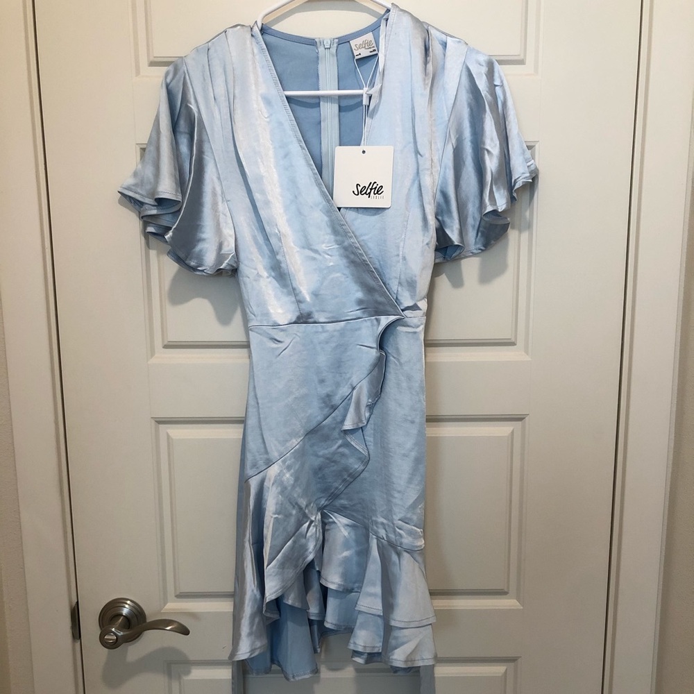 Selfie Leslie - Cami Angel Sleeve Faux Wrap Dress
